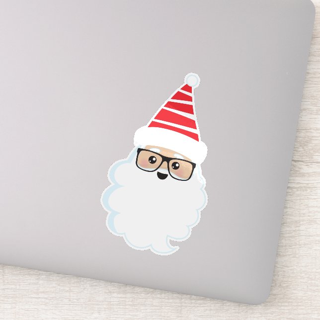Sticker Santa Claus, Lunettes, Hipster Père Noël, Noël (Détail)