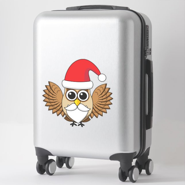 Sticker Santa Claus Owl (Sur valise)