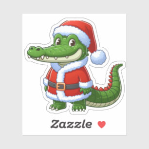 Sticker santa clause crocodile, animaux amusants