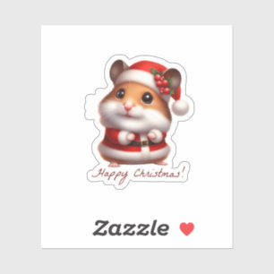 Sticker santa clause hamster, marteau drôle