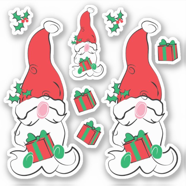 Sticker Santa Gnome Noël Fêtes  (Devant)