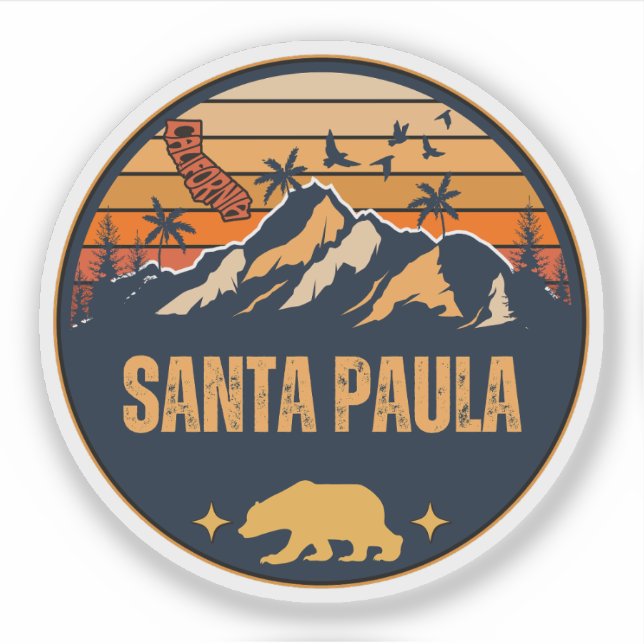Sticker Santa Paula, Californie (Devant)
