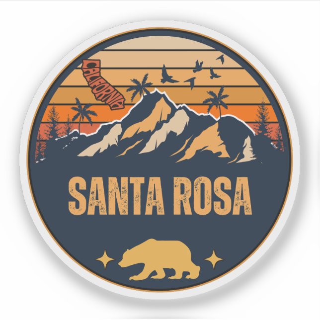 Sticker Santa Rosa, Californie (Devant)