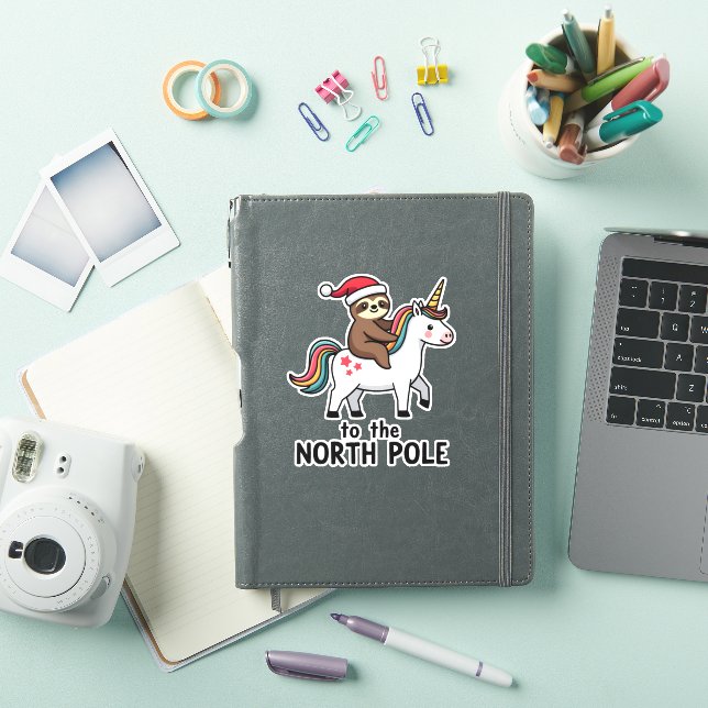 Sticker Santa Sloth Riding Unicorn Funny Girl Christmas T- (Couverture iPad)