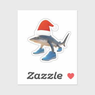 Sticker Santa Tralalero Tralala –Shark in Santa Hat