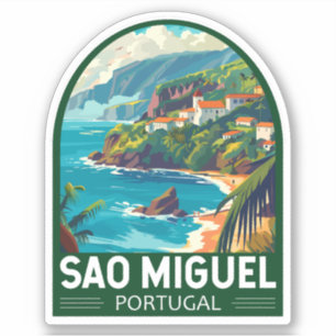 Sticker Sao Miguel Island Portugal Travel Art