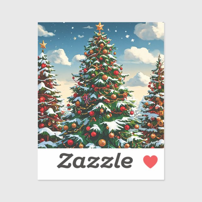 Sticker sapin de Noël (Feuille)