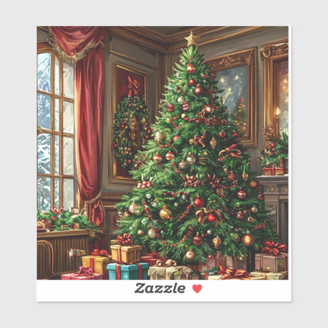 Sticker sapin de Noël (Feuille)