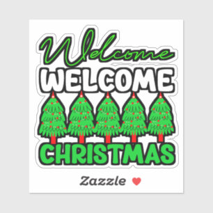 Sticker Sapin de Noël Bienvenue Création de vacances-85600