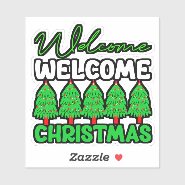 Sticker Sapin de Noël Bienvenue Création de vacances-85600 (Feuille)