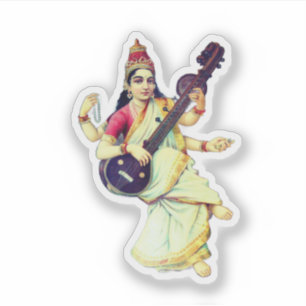 Sticker Saraswati, déesse hindoue