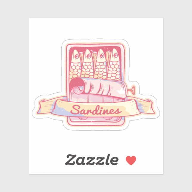Sticker Sardines dans une boîte (Feuille)