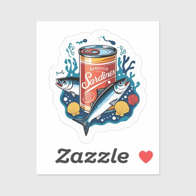 Sticker Sardines en conserve (Feuille)