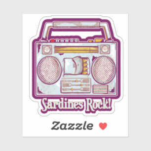 Sticker Sardines Rock Funny 80's Stéréo
