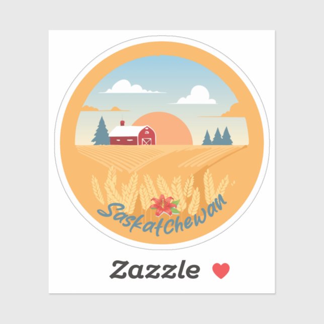 Sticker Saskatchewan vintage (Feuille)