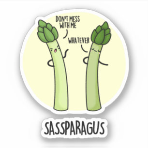 Sticker Sassparagus Funny Asparagus Vegetable Pun