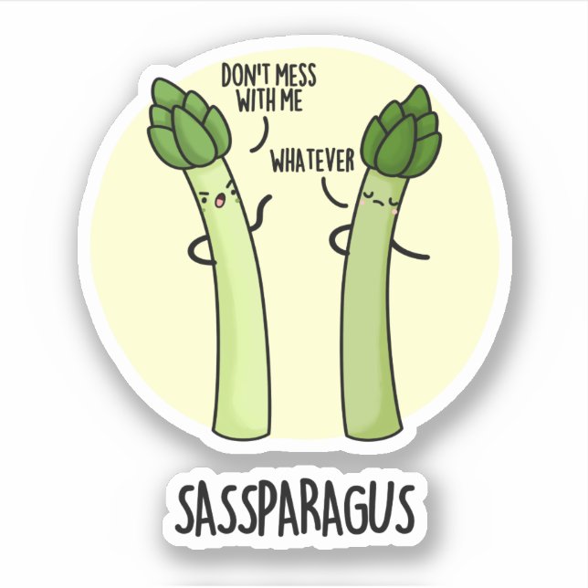 Sticker Sassparagus Funny Asparagus Vegetable Pun (Devant)