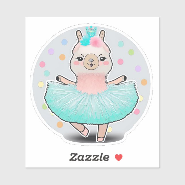 Sticker Sassy Llamarina Llama Ballerina (Feuille)