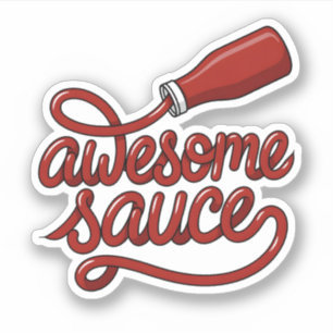 Sticker Sauce Géniale Bouteille de Ketchup Nourriture Jeu 