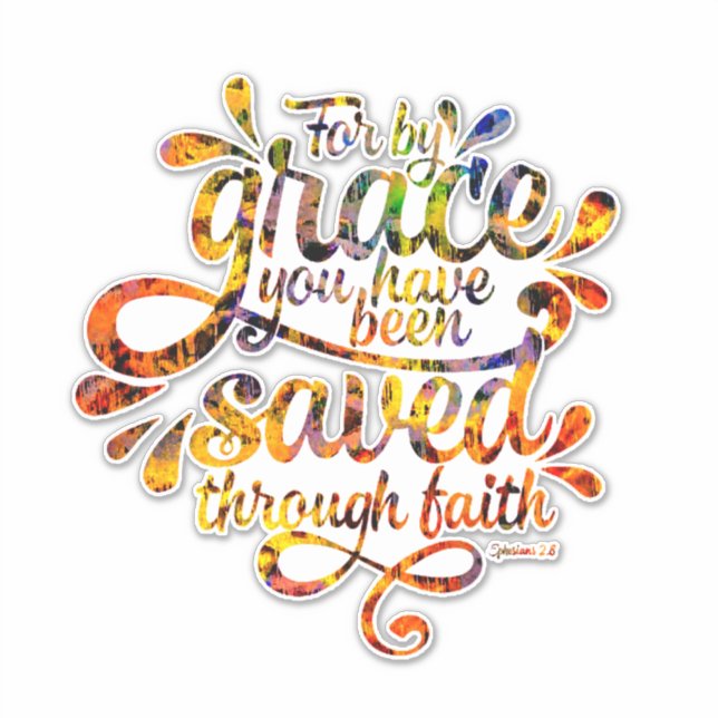 Sticker Sauvé par grâce (Devant)