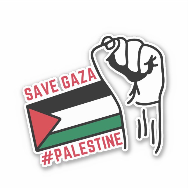 STICKER SAUVER LA PALESTINE SAUVER GAZA (Devant)