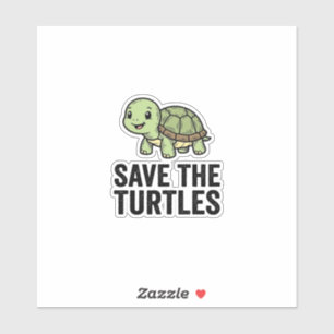 Sticker Sauver Les Tortues Vintage Tortue Conservation T-S
