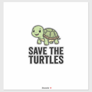 Sticker Sauver Les Tortues Vintage Tortue Conservation T-S