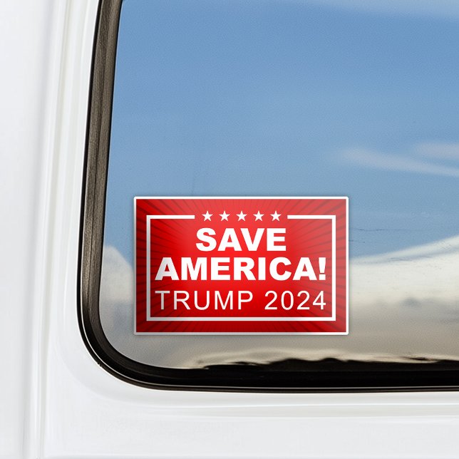 Sticker Sauvez l'Amérique Trump 2024 (save america trump 2024 car window decal)