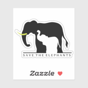 Sticker Sauvez les éléphants