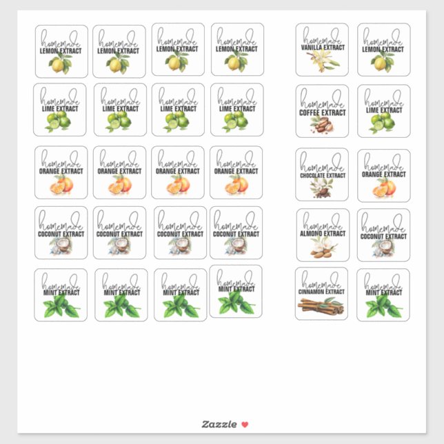 Sticker Saveurs d'extraction mixtes Jeu 2 (Feuille)