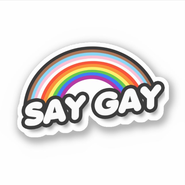 Sticker Say Gay - Inclusive Rainbow (Devant)