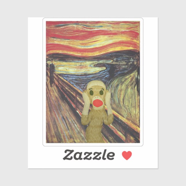 Sticker Scandale de singe de choc (Feuille)