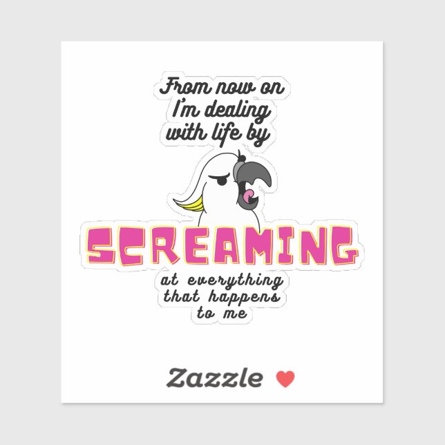 Sticker Scander Cockatoo Avec Texte (Feuille)