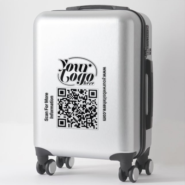 Sticker Scanner de code QR Texte personnalisé Entreprise P (Sur valise)