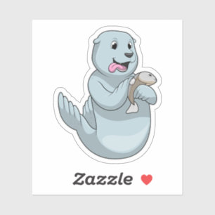 Sticker Sceau avec poisson