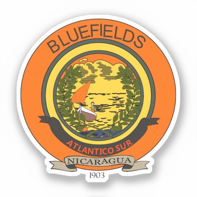 Sticker Sceau de Bluefields, Nicaragua (Recto)