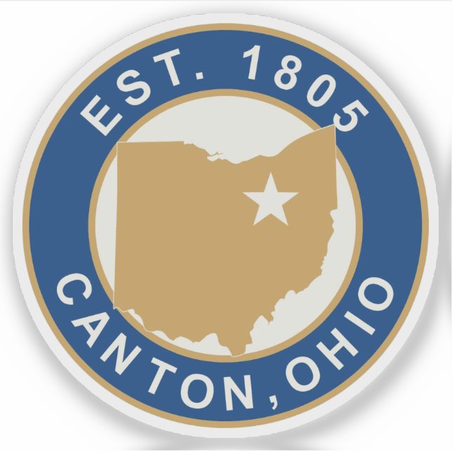 Sticker Sceau de Canton, Ohio, États-Unis (Devant)