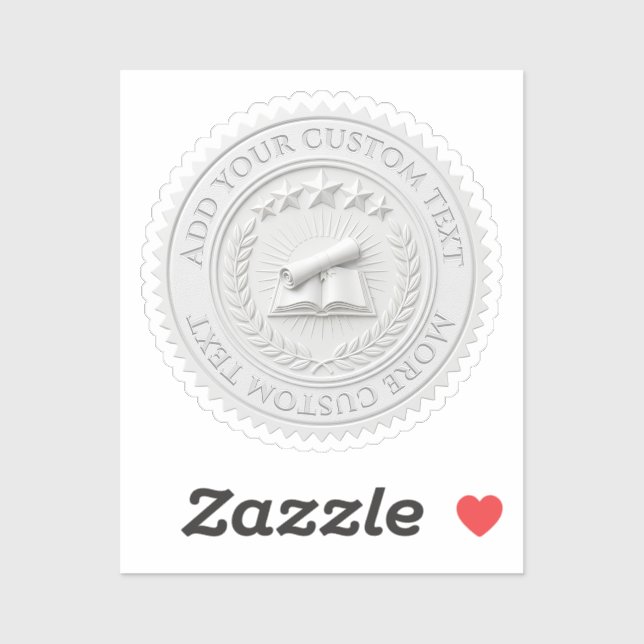 Sticker Sceau de certificat en feuille de cire blanche 3D  (Feuille)