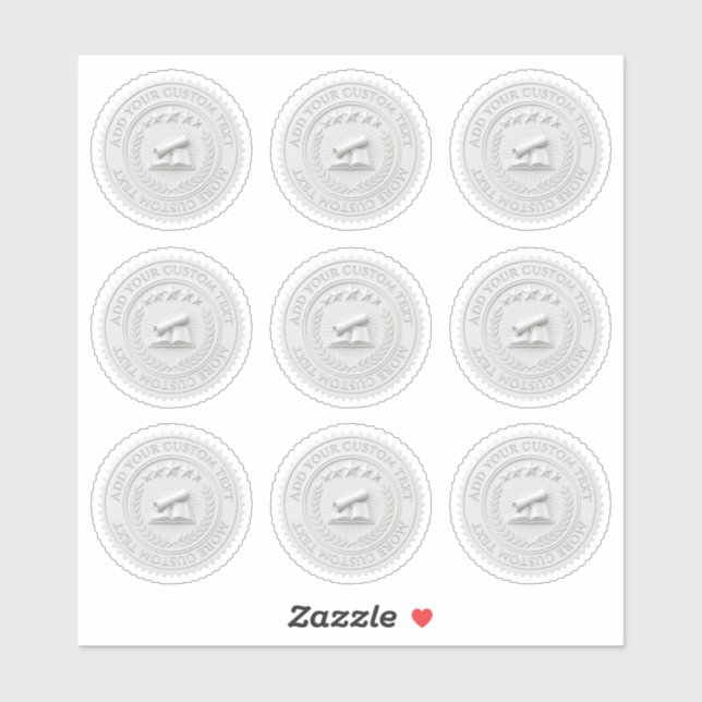 Sticker Sceau de certificat en feuille de cire blanche 3D  (Feuille)