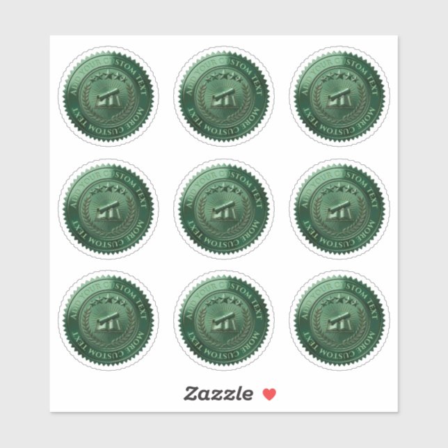 Sticker Sceau de certificat en feuille verte 3D modifiable (Feuille)