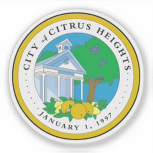 Sticker Sceau de Citrus Heights, Californie, États-Unis
