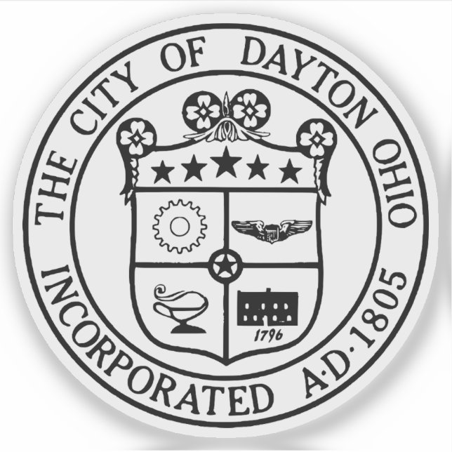 Sticker Sceau de Dayton, Ohio, États-Unis (Devant)
