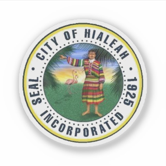 Sticker Sceau de Hialeah, Floride (Devant)