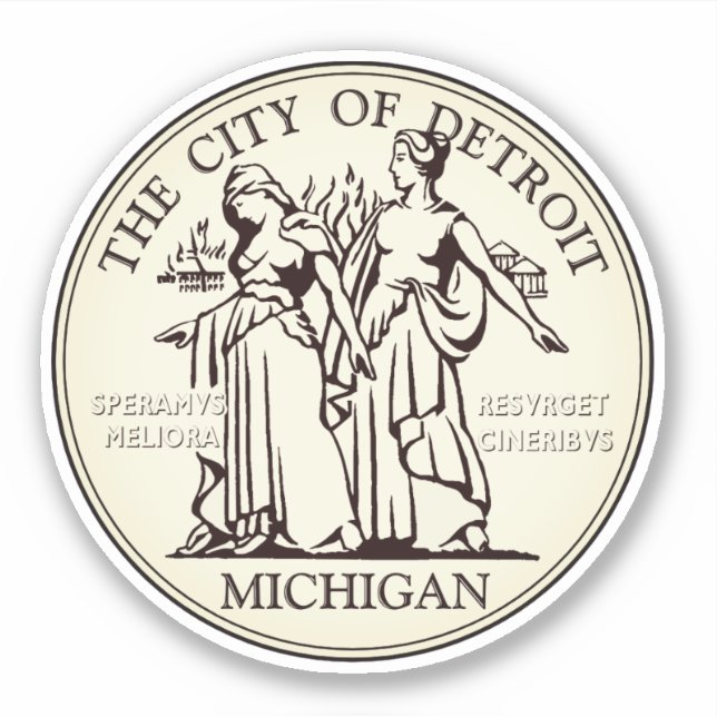 Sticker Sceau de la ville de Detroit (Devant)