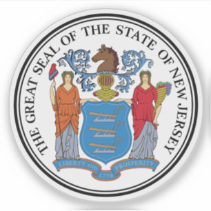 Sticker Sceau de l'État du New Jersey, États-Unis