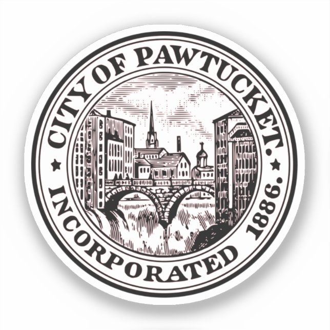Sticker Sceau de Pawtucket, Rhode Island (Recto)