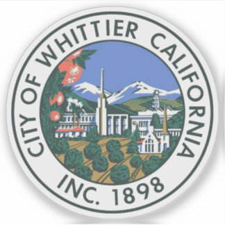 Sticker Sceau de Whittier, Californie, États-Unis