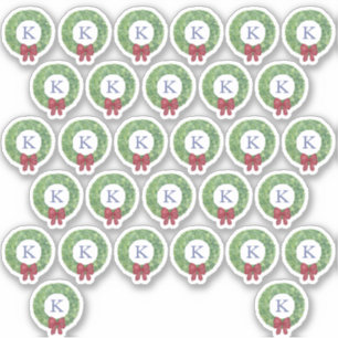 Sticker Sceau d'enveloppe de monogramme de couronne rouge