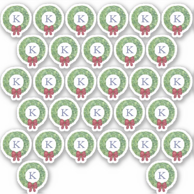 Sticker Sceau d'enveloppe de monogramme de couronne rouge  (Devant)