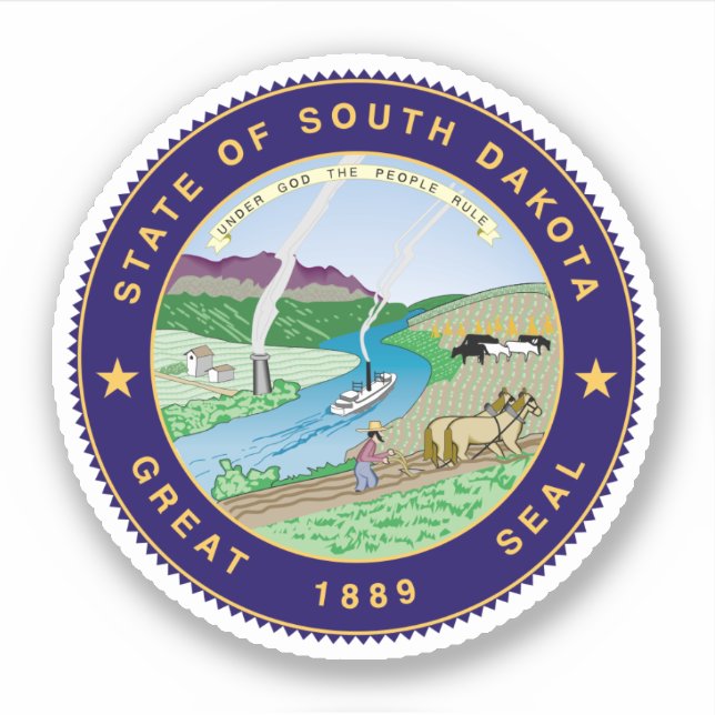 Sticker Sceau d'État du Dakota du Sud (Devant)